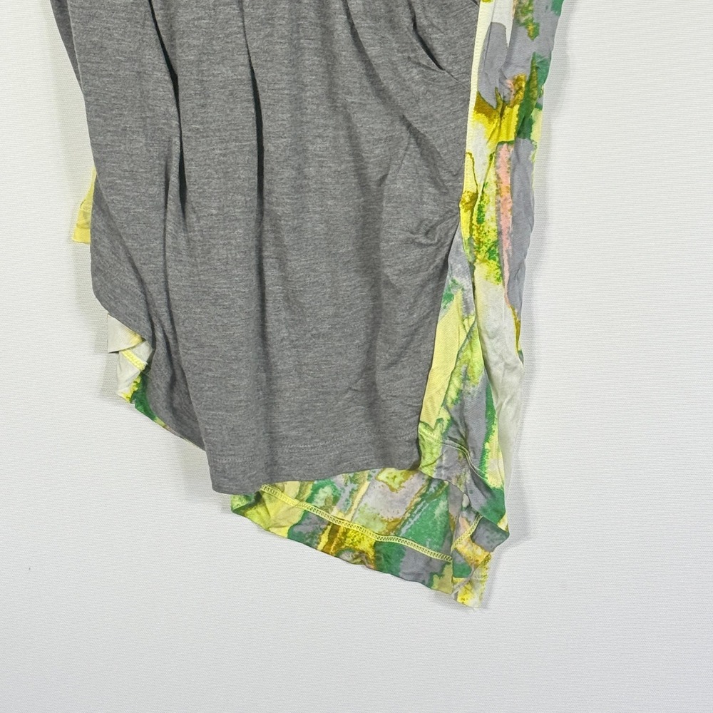 NEW BCBG Maxazria Runway Womens Medium Dress Grey Lime Abstract Asymmetrical - Picture 9 of 12